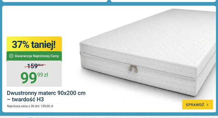 Materac dwustronny twardość H3 promocja w ERLI
