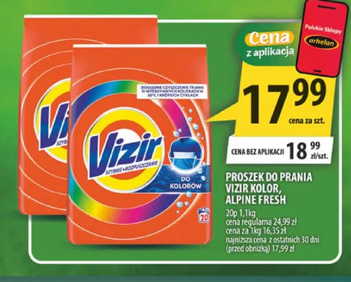 Proszek do prania Vizir Alpine Fresh promocja w Arhelan