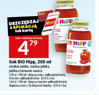 Sok BIO Hipp jabłka-czerwone owoce promocja w Twój Market