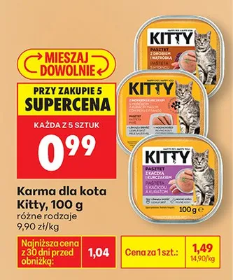 Karma dla kota różne rodzaje Kitty promocja w Biedronka