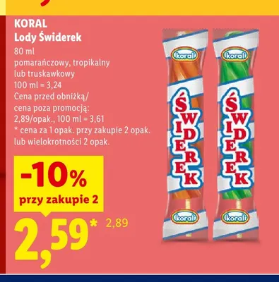 Lody Świderek pomarańczowy promocja w Lidl