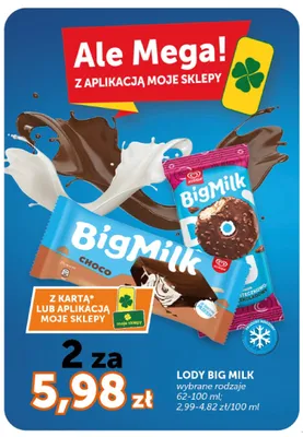 Lody Big Milk Ciasteczkowo-Czekoladowy promocja w Euro Sklep
