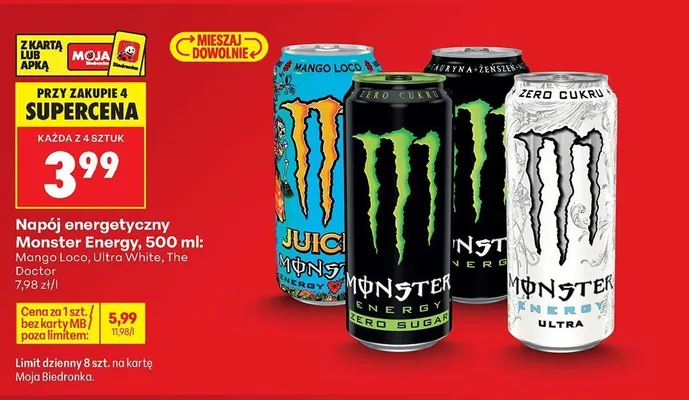 Napój energetyczny Monster Energy The Doctor promocja w Biedronka