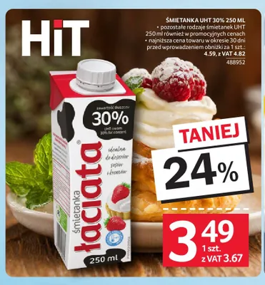Śmietanka UHT Łaciate 30% promocja w Selgros