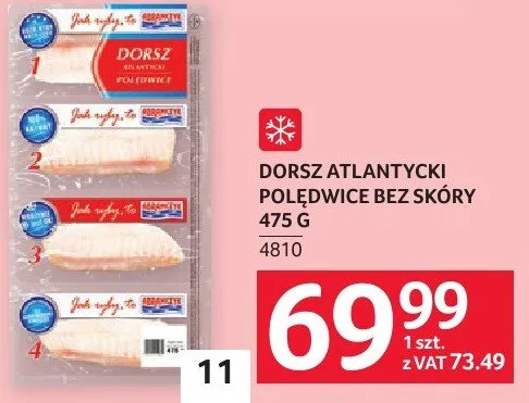 Dorsz atlantycki poledwice bez skóry promocja w Selgros