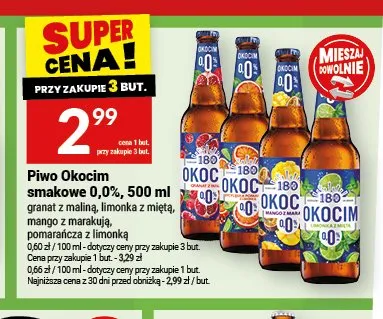 Piwo bezalkoholowe Okocim limonka z miętą promocja w Twój Market