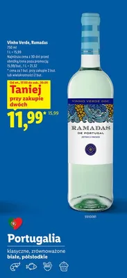 Wino Vinho Verde Ramadas promocja w Lidl