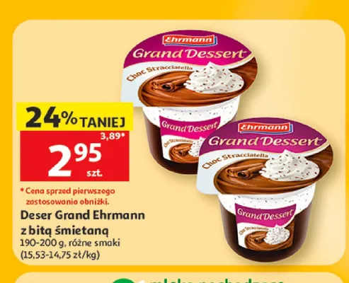 Deser Grand Ehrmann z bitą śmietaną promocja w Auchan