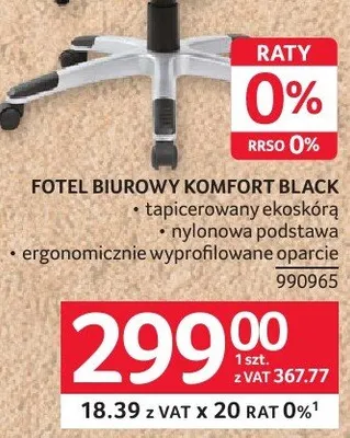 Fotel biurowy Komfort Black promocja w Selgros