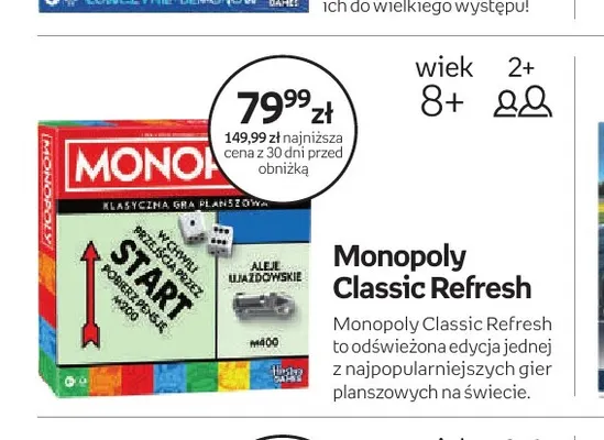 Gra Monopoly Classic Refresh promocja w Empik