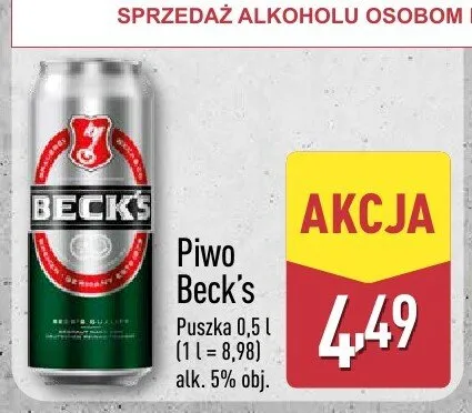 Piwo Beck's promocja w Aldi