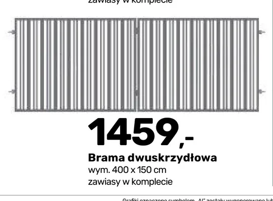 Brama ogrodzeniowa dwuskrzydłowa Eryk promocja w Bricomarche