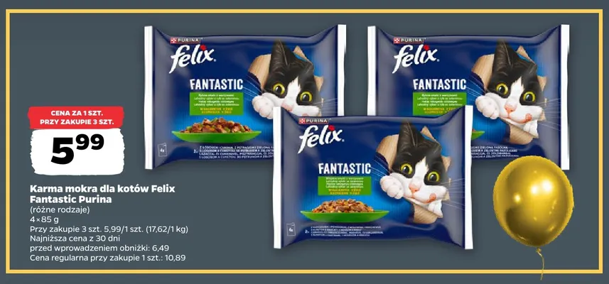 Karma mokra dla kotów Felix Fantastic Purina 4-pak promocja w Netto