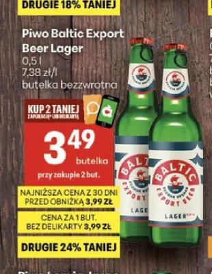 Piwo Baltic Export Beer Lager promocja w Delikatesy Centrum