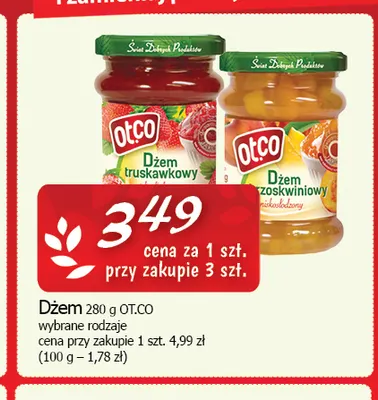 Dżem truskawkowy Ot.co promocja w CEZAR Delikatesy