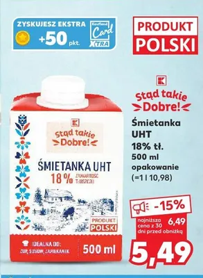 Śmietanka UHT 18% tł. Stąd takie Dobre! promocja w Kaufland