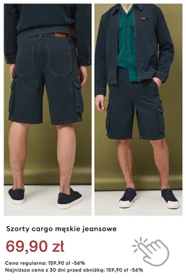 Szorty cargo męskie jeansowe promocja w Medicine
