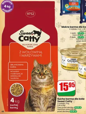 Sucha karma dla kota sweet catty 4kg promocja w Dino