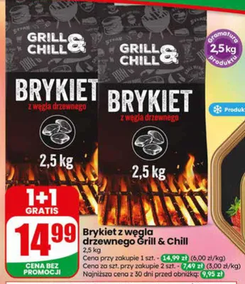 Brykiet z węgla drzewnego Grill & Chill promocja w Dino