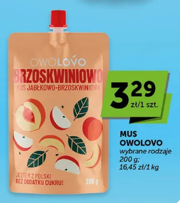 Mus jabłkowo-brzoskwiniowy Owolovo Brzoskwiniowo promocja w Groszek