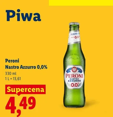 Piwo bezalkoholowe Peroni Nastro Azzurro promocja w Lidl