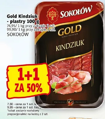Gold kindziuk - plastry 100g promocja w Prim Market