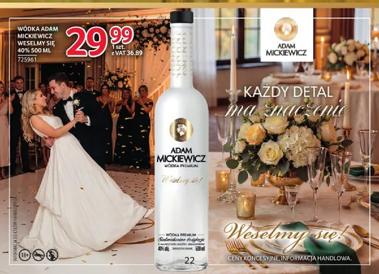 Wódka Adam Mickiewicz Weselmy Się promocja w Selgros