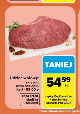 Udziec wołowy skrzydło promocja w Carrefour Market