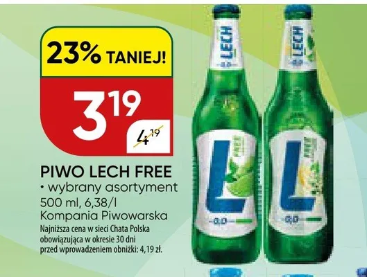 Piwo Lech Free promocja w Chata Polska