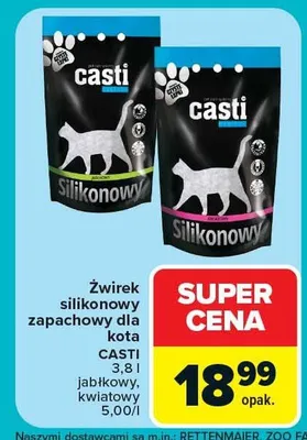 Żwirek silikonowy zapachowy dla kota Casti jabłkowy promocja w Carrefour