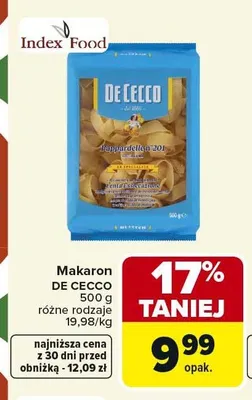 Makaron DE CECCO promocja w Carrefour