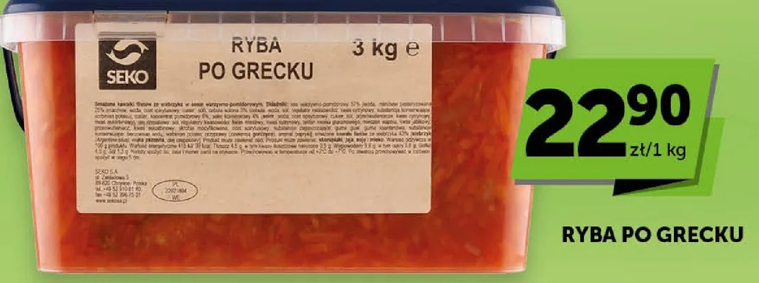 Ryba po grecku Seko promocja w Euro Sklep