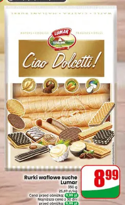 Rurki waflowe suche Lumar Ciao Dolcetti! promocja w Dino