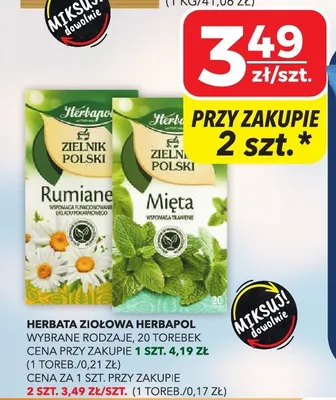 Herbata ziołowa wybrane rodzaje promocja w Top Market