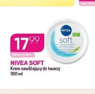 Krem nawilżający do twarzy Nivea Soft promocja w Drogerie Koliber
