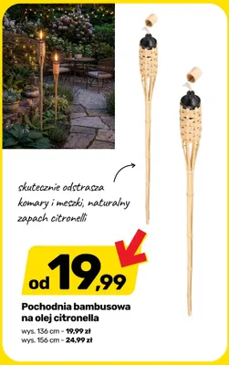 Pochodnia bambusowa na olej citronella wys. 156 cm promocja w Bricomarche