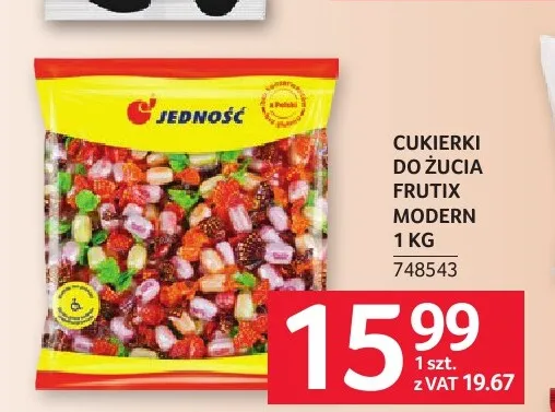 Cukierki do żucia Jedność Frutix Modern promocja w Selgros