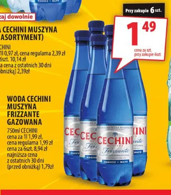 Woda gazowana Cechini Muszyna Frizzante promocja w Arhelan