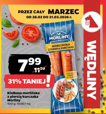Kiełbasa morlińska z piersią kurczaka promocja w Netto