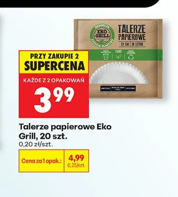 Talerze papierowe Eko Grill promocja w Biedronka