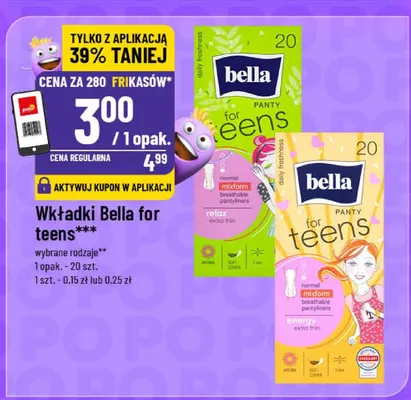 Wkładki Bella for teens promocja w POLOmarket