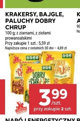 Krakersy bajgle paluchy Dobry Chrup promocja w Stokrotka