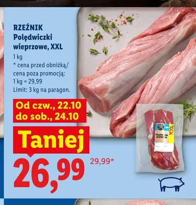Polędwiczki wieprzowe XXL Rzeźnik promocja w Lidl