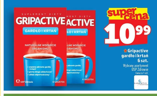 Suplement diety Gripactive gardło i krtań promocja w TOPAZ