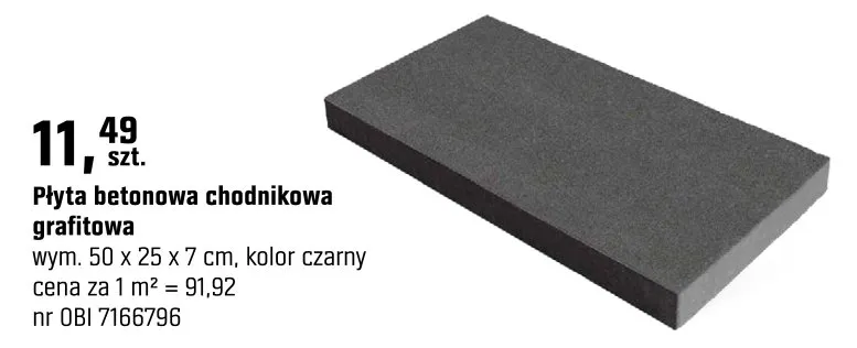 Płyta betonowa chodnikowa grafitowa promocja w OBI