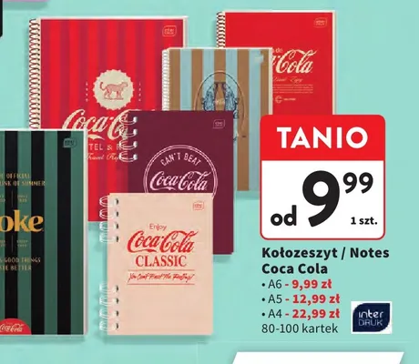 Kołozeszyt / Notes Coca Cola A4 Interdruk promocja w Intermarche
