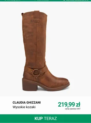 Wysokie kozaki Claudia Ghizzani promocja w Deichmann
