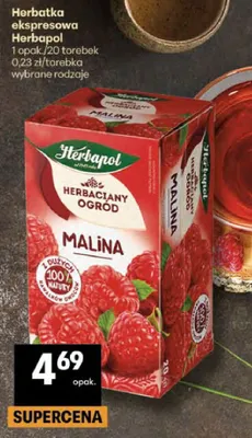 Herbatka ekspresowa Herbapol Malina promocja w Delikatesy Centrum