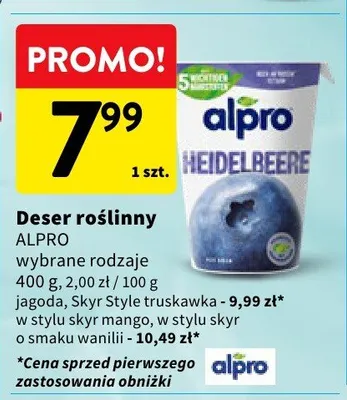 Deser roślinny Alpro promocja w Intermarche