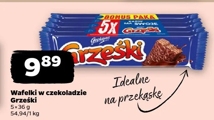Wafelki w czekoladzie Grześki promocja w Netto